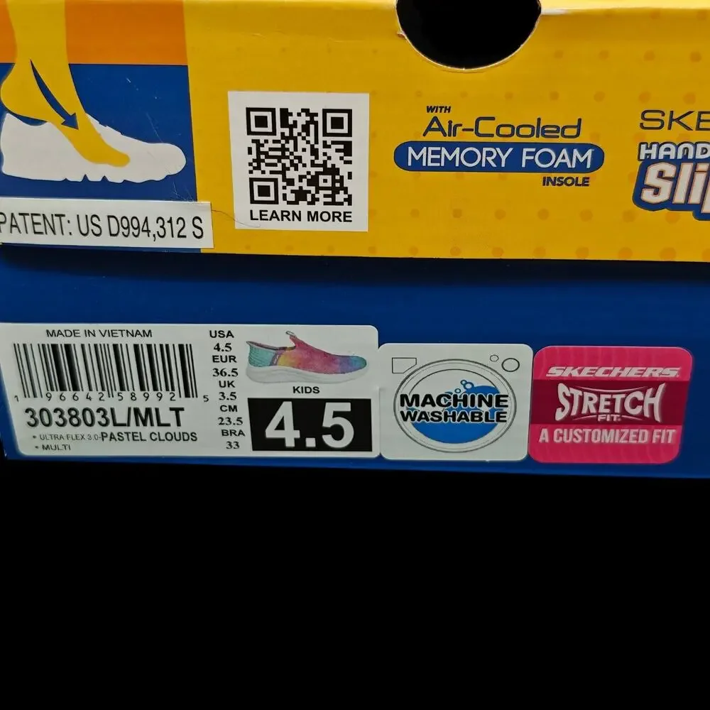 Skechers Slip-Ins Ultra Flex 3.0 Pastel Cloud Sneakers Girls Size 4.5 Kids Shoes